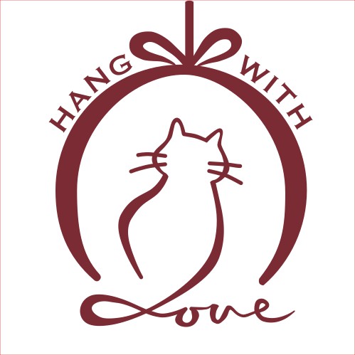 Hang With Love cat ornament logo